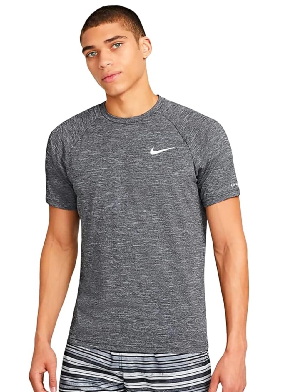 Nike Men's Dri-FIT UPF 40+ Hydroguard Swim Tee Rash Guard Short Sleeve - Picture 2 of 6